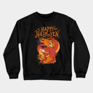 Halloween Happy Halloween Funny Dinosaur Costume Crewneck Sweatshirt